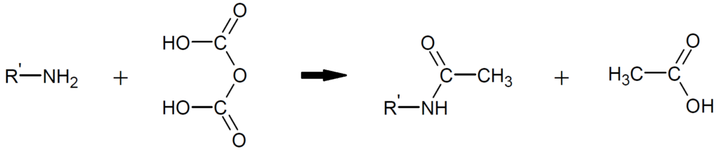アセチル化の化学反応式